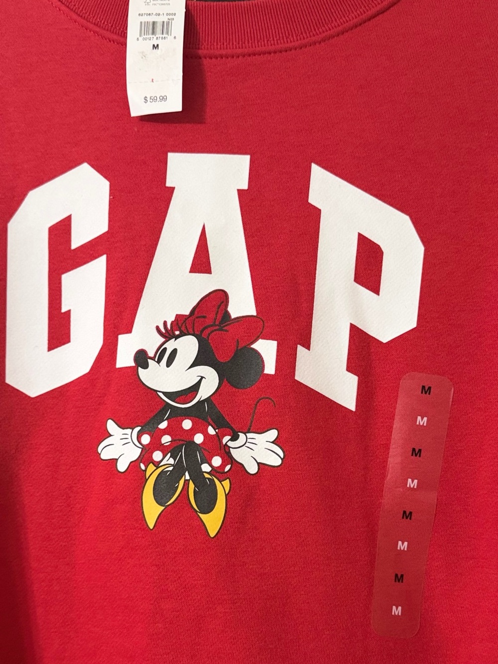 GAP Red Crewneck Sweatshirt with Minnie Mouse Graphic - Picture 2 of 7
